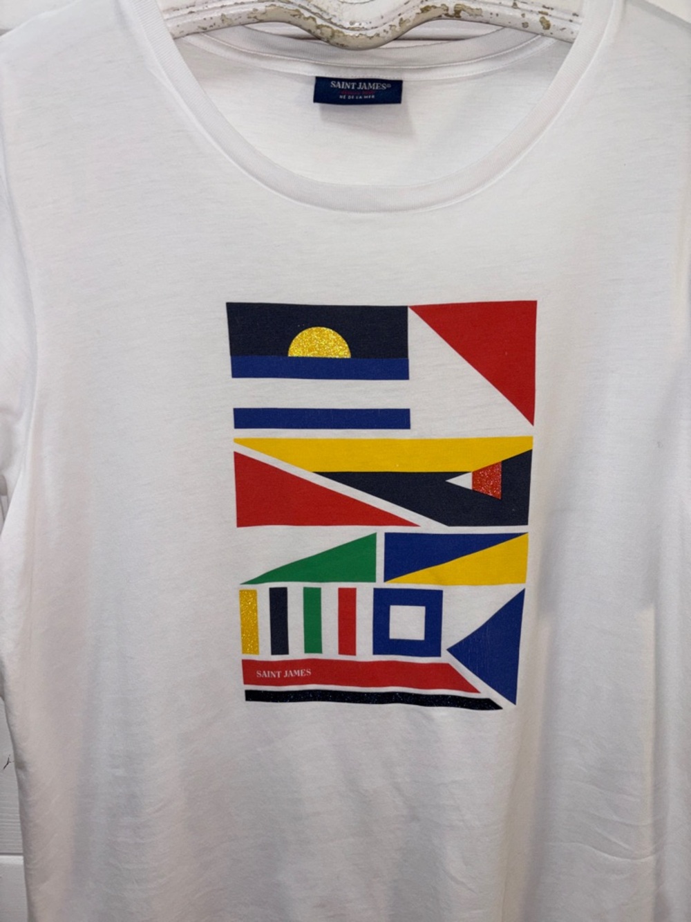 SAINT JAMES White Graphic Tee XL - Picture 5 of 8